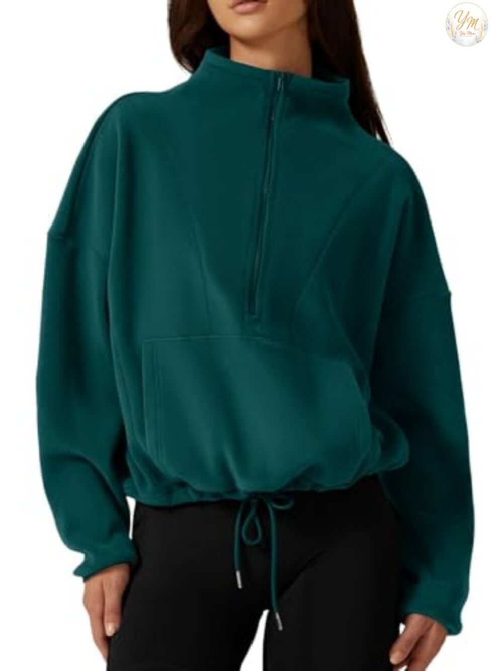 QINSEN Women Half Zip Fleece Sweatshirt Mock Neck Long Sleeve Winter Cozy